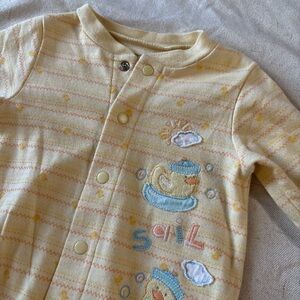 Vintage Yellow Duck Patterned Kids One Piece